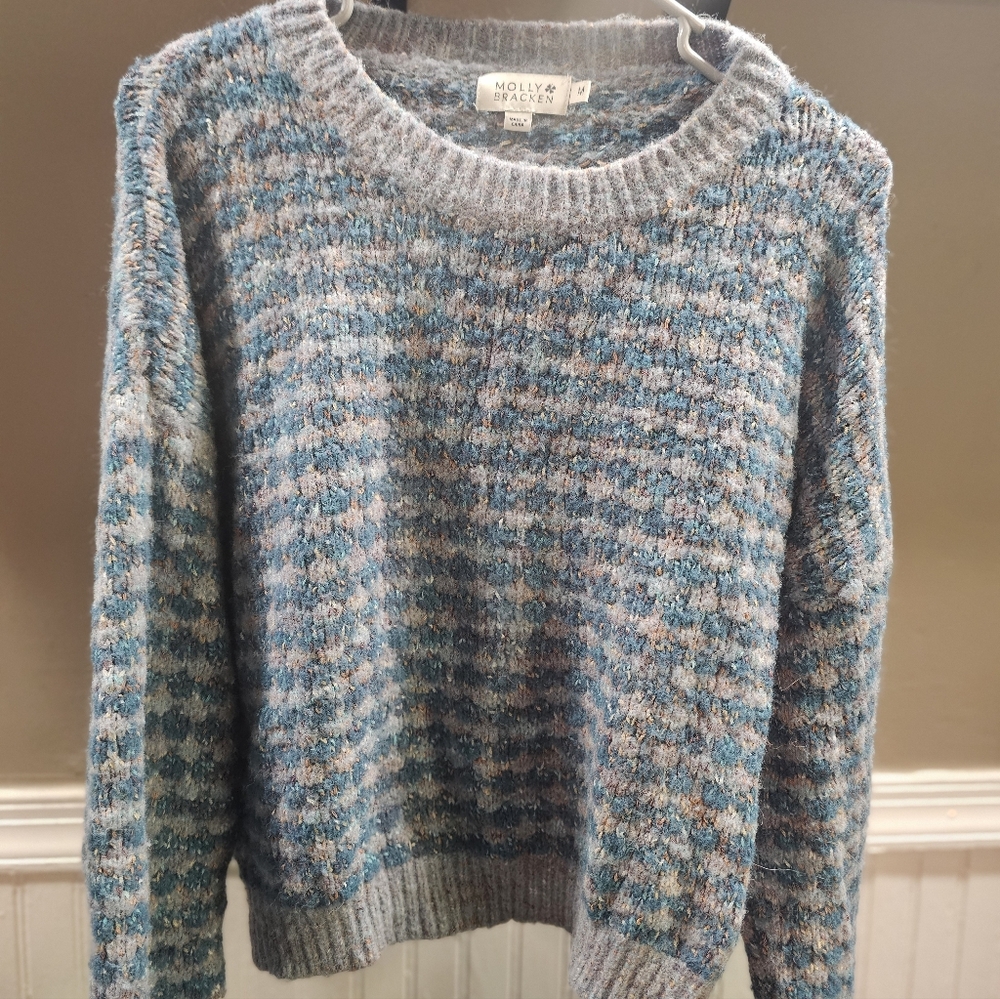 Molly Bracken Blue and Gray Women's Sweater